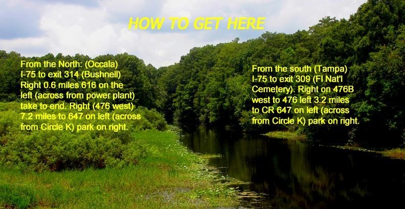 Driving directions to the Withlacoochee State Park Riverside RV Park