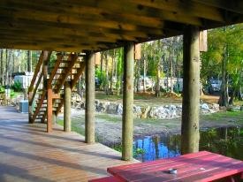 A view of the park from the lower deck of our dock, shaded, protected and cozy!