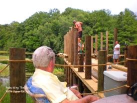 Building the uppler level of the Riverside RV Park dock. Now you can fish from up high - see more and catch more fish!
