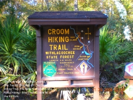 Croom Hiking Trail through the Withlacoochee State Forest. We are located at the top of the map.